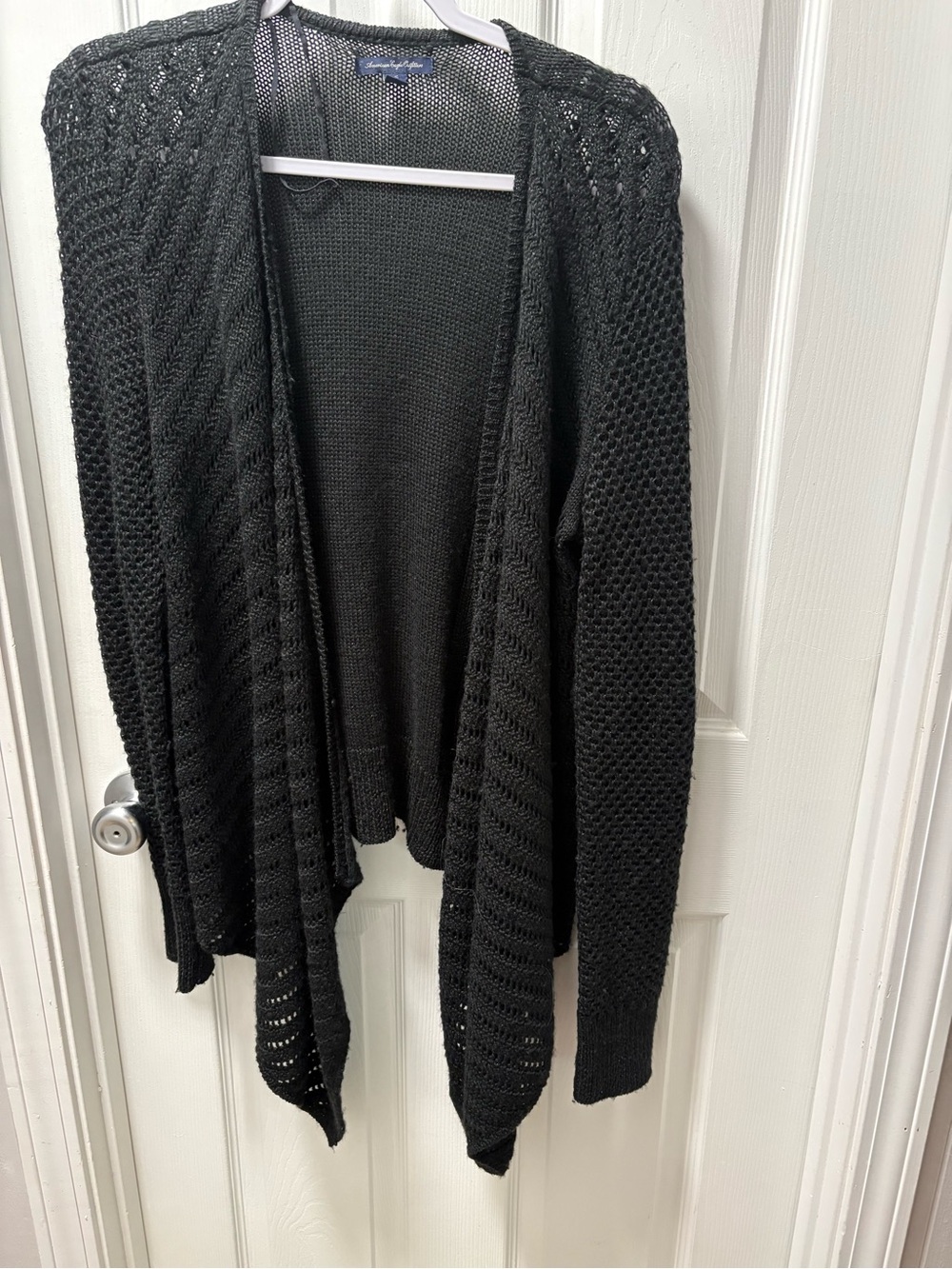 American Eagle Outfitters Black Open-Front Knit Cardigan